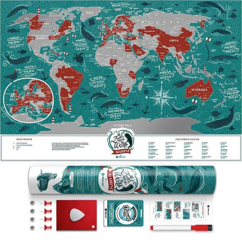 Carte du monde à gratter - format affiche