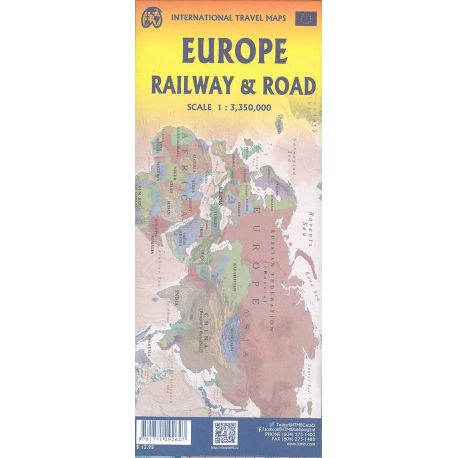 EUROPE RAILWAY & ROAD TRAVEL MAP