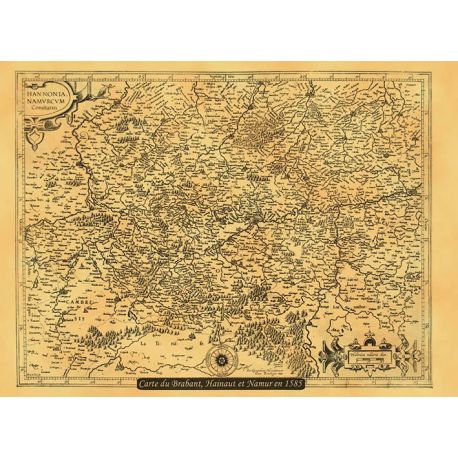 HAINAUT ET LA BELGIQUE EN 1585 50 CM X 38 CM