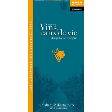 VINS ET EAUX DE VIE D'APPELLATION D'ORIGINE FRANCE CARTE PLIEE