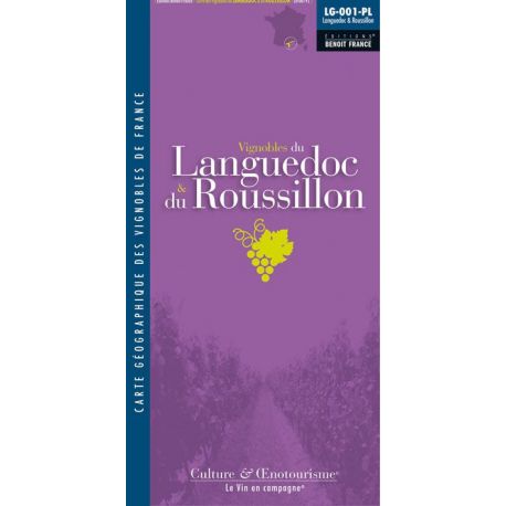 VIGNOBLES DU LANGUEDOC ET DU ROUSSILLON CARTE PLIEE