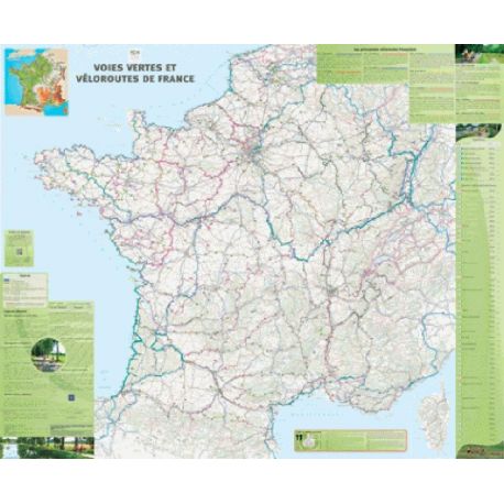 POSTER VOIES VERTES VELOROUTES PLASTIFIE 98 CM X 119 CM