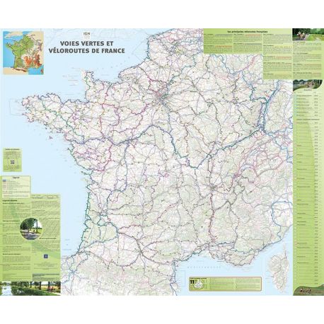 POSTER VOIES VERTES VELOROUTES PLASTIFIE 98 CM X 119 CM