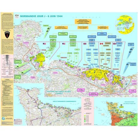 POSTER PLASTIFIE NORMANDIE JOUR J 121 CM X 100 CM