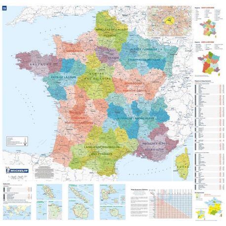 POSTER FRANCE ADMINISTRATIVE REFORME DES REGIONS 77,4CMX74,5 CM