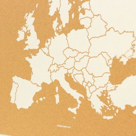 WOODY MAP XL - EUROPE BLANC 90 CM X 60 CM