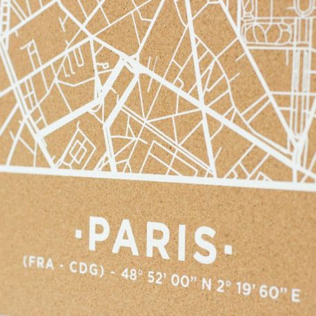 WOODY MAP VILLE XL - PARIS - BLANC 90 CM X 60 CM