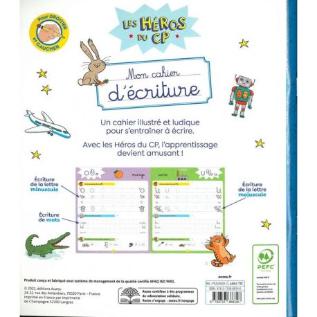 CAHIER D'ECRITURE LES HEROS DU CP