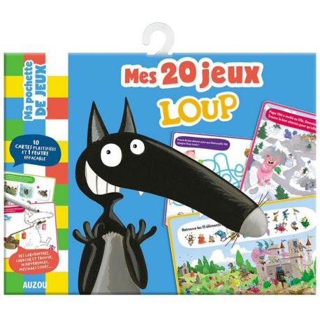 MES 20 JEUX LOUP - 10 CARTES PLASTIFIEES + 1 FEUTRE EFFACABLE