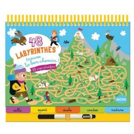 48 LABYRINTHES - TROUVE LE BON CHEMIN !  25 PAGES PLASTIFIEES