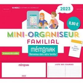 MINI ORGANISEUR CALENDRIER FAMILIAL SEPT 2022 - DEC 2023