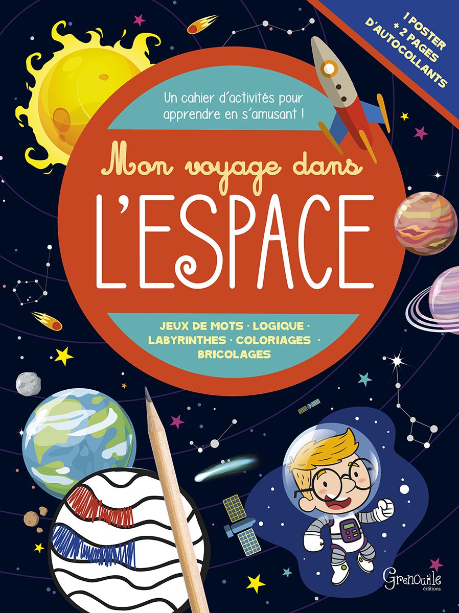 Mon grand livre d'autocollants En route, sur Terre et dans l'espace !