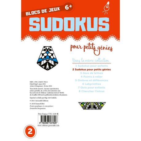 SUDOKU POUR PETITS GENIES - 6ANS ET +