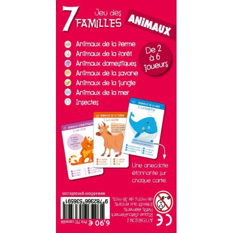 ANIMAUX - JEU DE 7 FAMILLES 44 CARTES