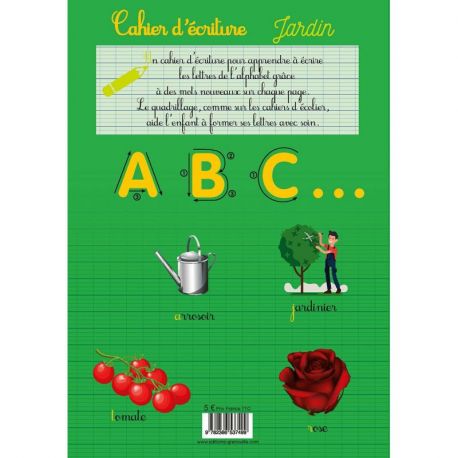 CAHIER D'ECRITURE - JARDIN