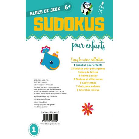 SUDOKUS POUR ENFANTS - 5 ANS ET +