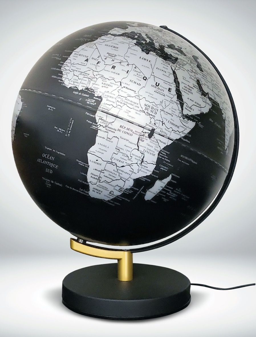 Globe terrestre grand modèle - H79 cm - Noir et or - Cdiscount Maison