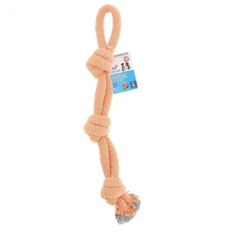 JEU TRESSE 3 NOEUDS/ANSE - JEU SPORTIF POUR CHIEN 58 CM