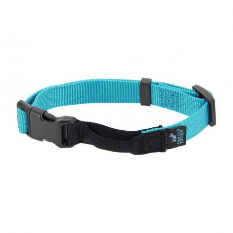 COLLIER-BOUCLE TEXTILE SILENCIEUSE TURQUOISE - M 30 A 45 CM