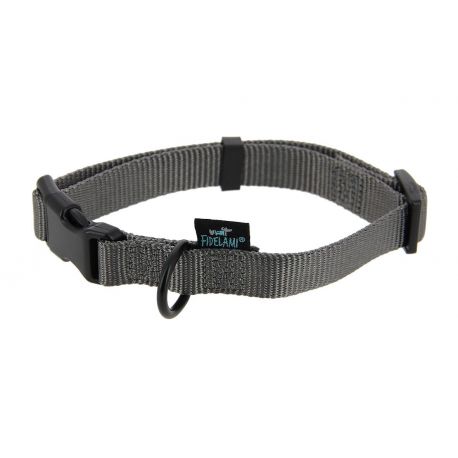 COLLIER POUR CHIEN SIGNATURE NYLON RESISTANT GRIS - M 30 A 45 CM