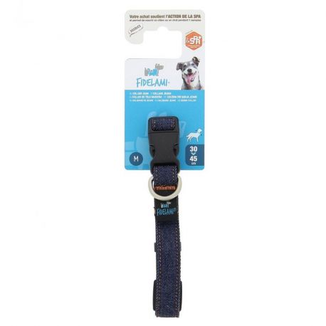 COLLIER POUR CHIEN BLUE JEAN M 30 A 45 CM