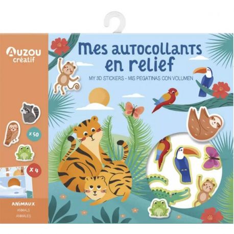 MES AUTOCOLLANTS EN RELIEF ANIMAUX - MA POCHETTE D'ARTISTE