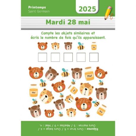 MON PREMIER CALENDRIER D'ECOLE 2024-2025