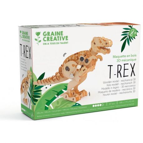 T-REX - MAQUETTE EN BOIS 3D MECANIQUE