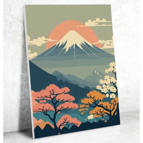 MONT FUJI - PEINTURE AU NUMERO 30CM X 40CM