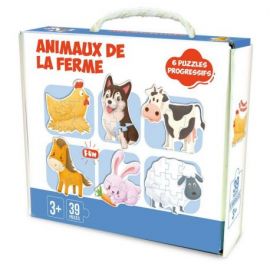 PUZZLE ANIMAUX DE LA FERME 6 EN 1 - 39 PIECES