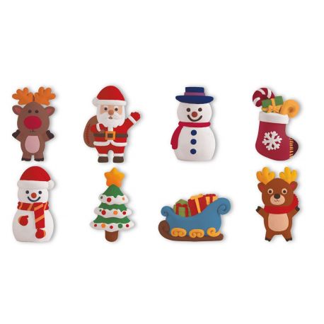 COFFRET MES 8 MAGNETS DE NOEL A REALISER EN PLATRE ET A PEINDRE