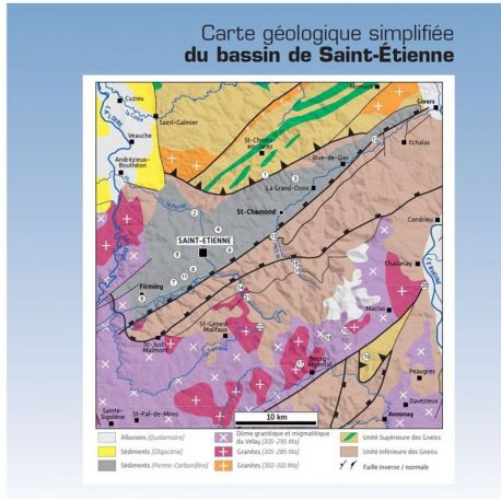 BASSIN DE SAINT-ETIENNE ET MASSIF DU PILAT - CURIOSITES GEOLOGIQUES