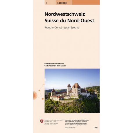 CARTE NATIONALE SUISSE N°1 SUISSE NORD-OUEST