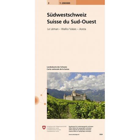 CARTE NATIONALE SUISSE N° 3 SUISSE SUD-OUEST