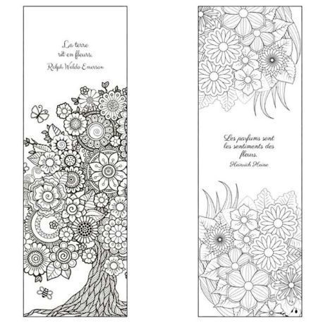 ELOGE DES FLEURS MARQUE-PAGES  A COLORIER